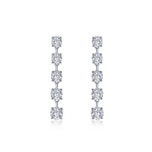 Lafonn Stud Earrings Simulated Station Drop 4.43Cttw Diamond