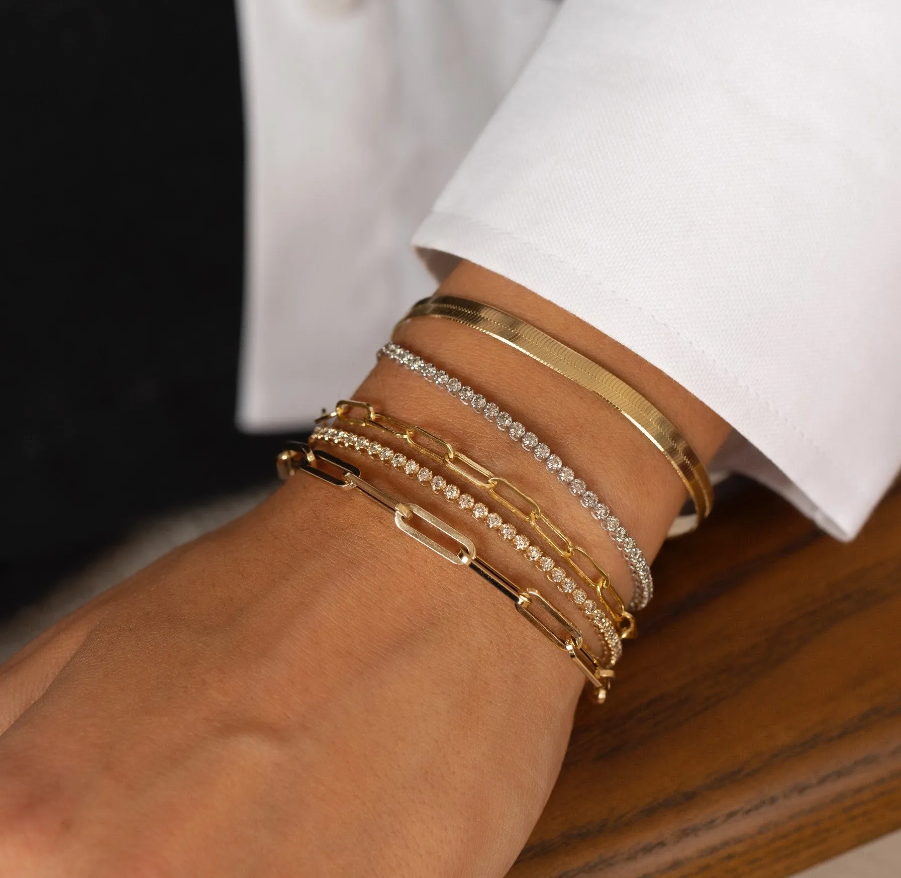 Large Paperclip Chain Bracelet 14K
