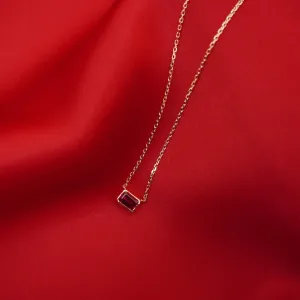 LIMITED EDITION: 18kt Solid Gold Large Ruby Necklace