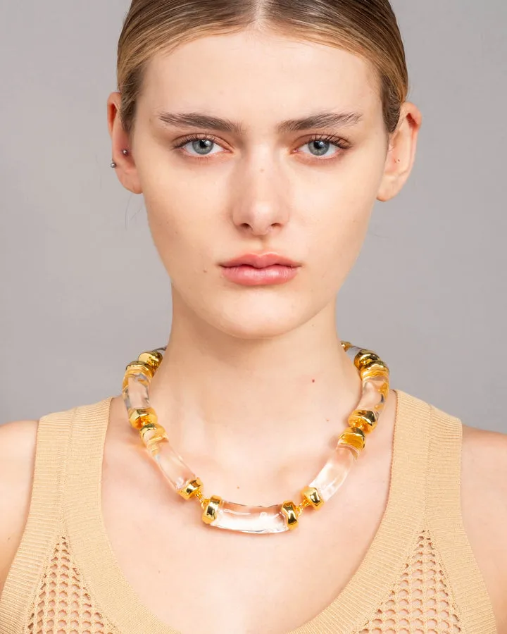 Liquid Lucite Pillow Link Necklace