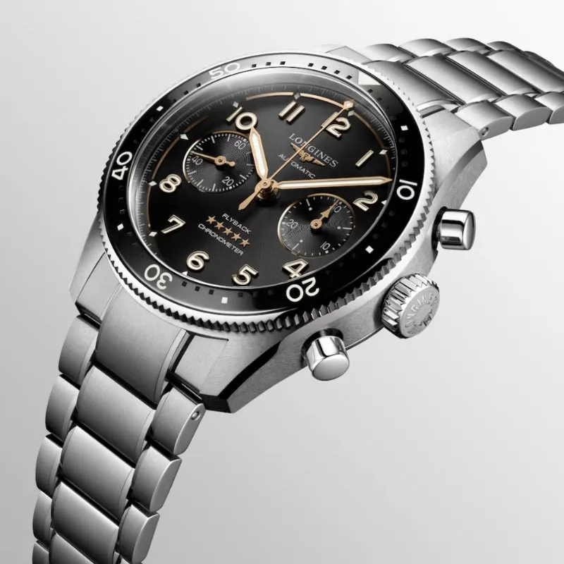 Longines Spirit Flyback Chronograph Black Dial GMT - L3.821.4.53.6