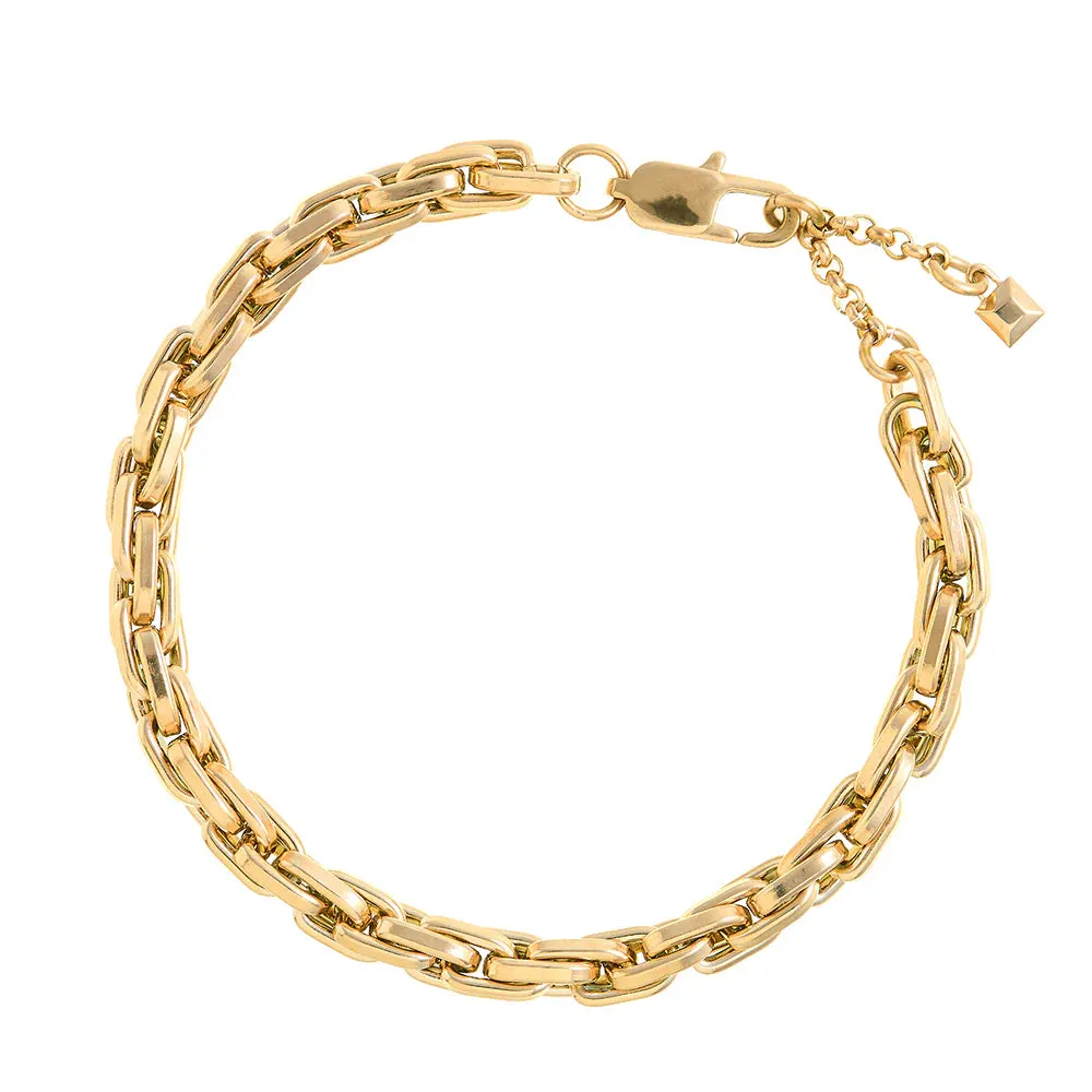 LUXE Interlocking Link Chain Bracelet | Gold
