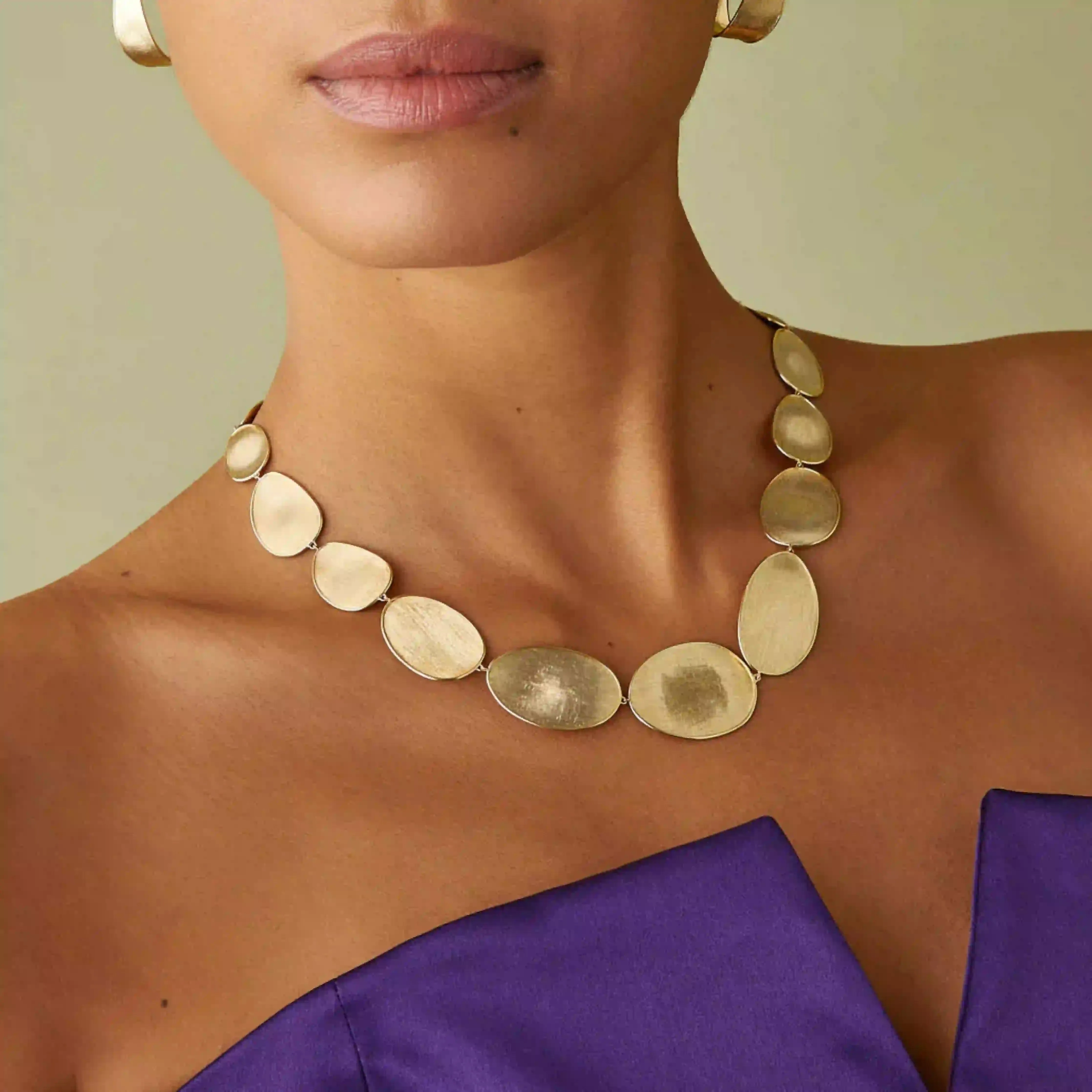 Marco Bicego Lunaria 18K Yellow Gold Graduated Petal Collar Necklace