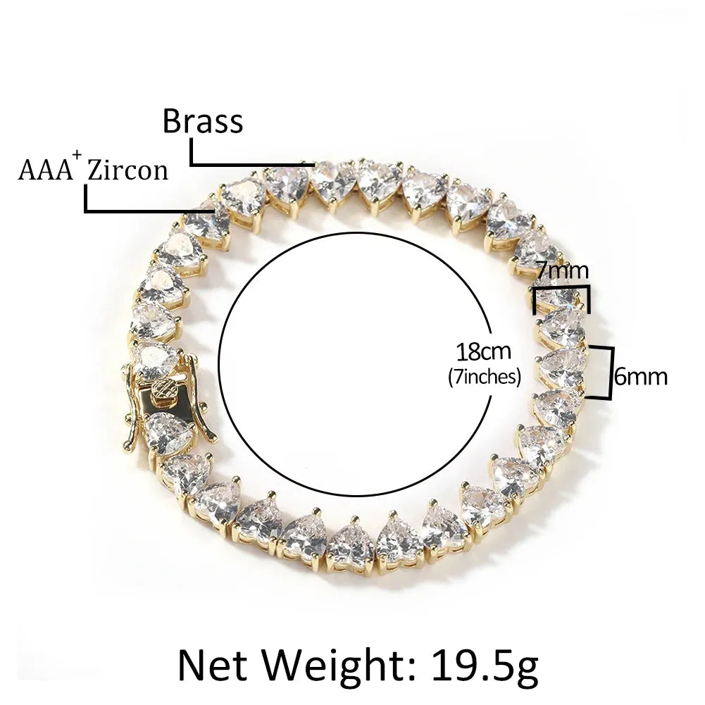 Marie Heart Tennis Bracelet
