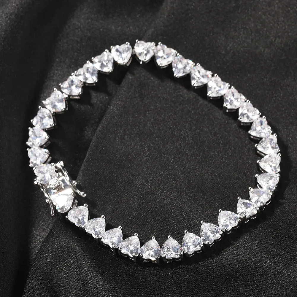 Marie Heart Tennis Bracelet