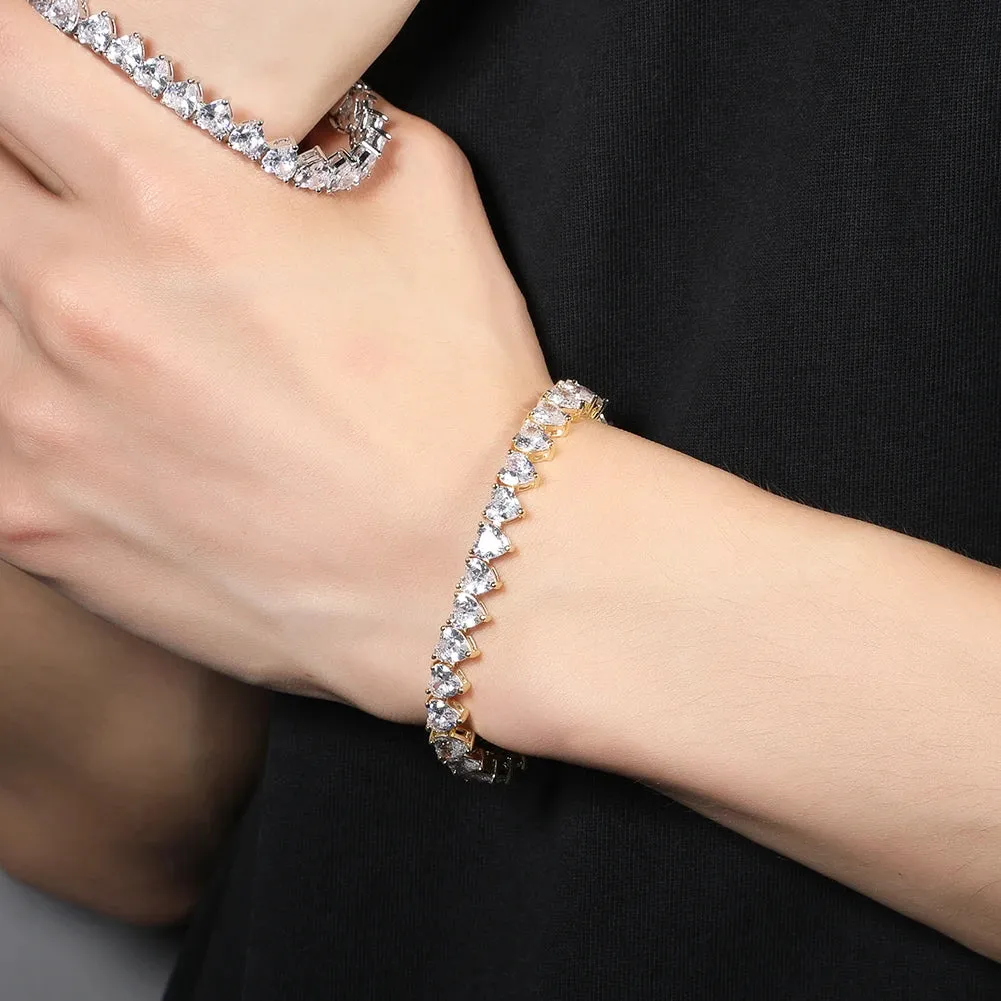 Marie Heart Tennis Bracelet