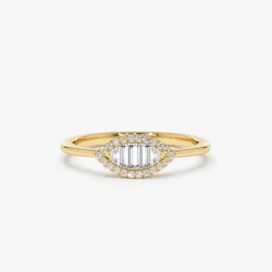 Marquise Baguette Diamond Ring in 14K