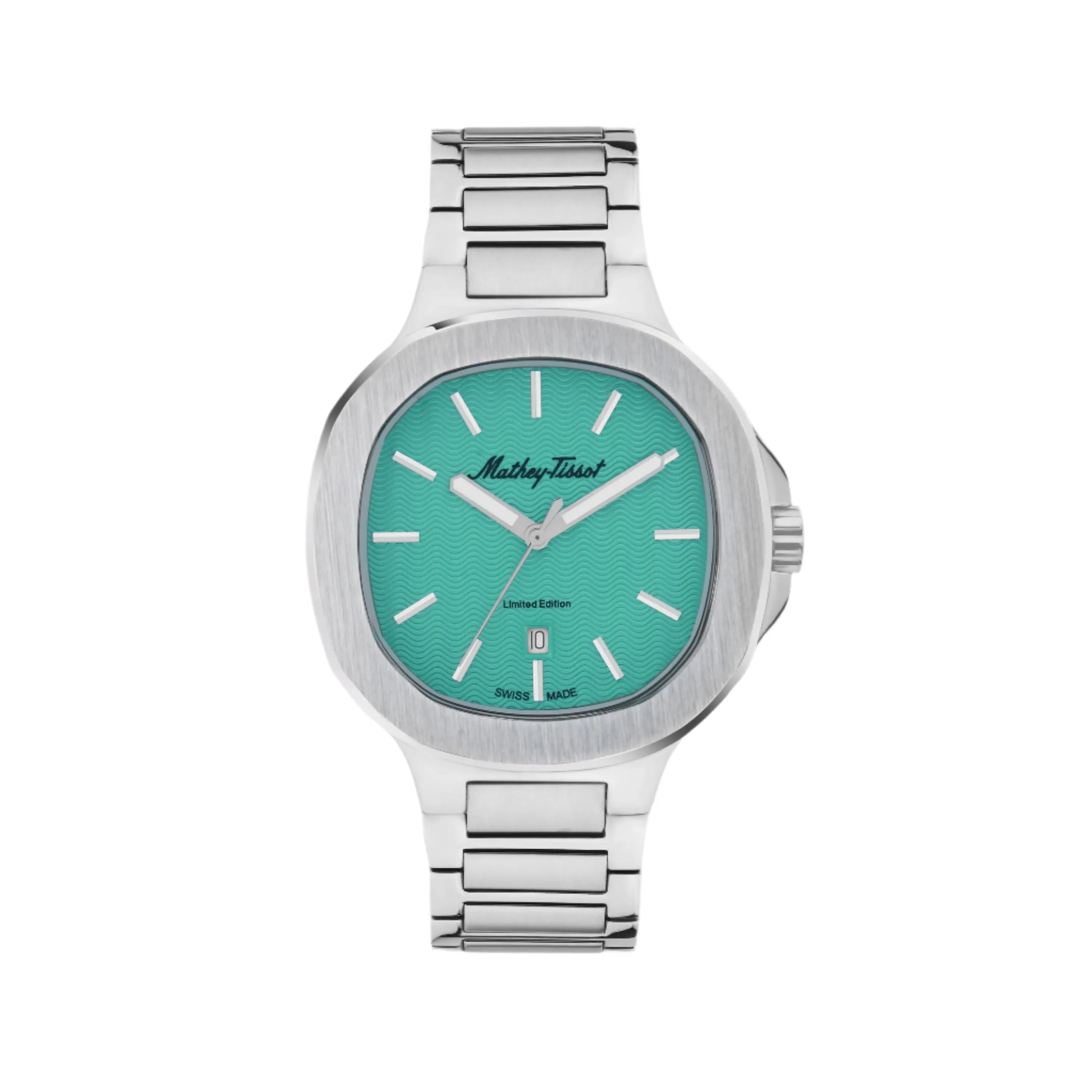 Mathey-Tissot Stainless Steel Blue Dial Quartz Analogue Watch For Men - H152Ti, Silver Band