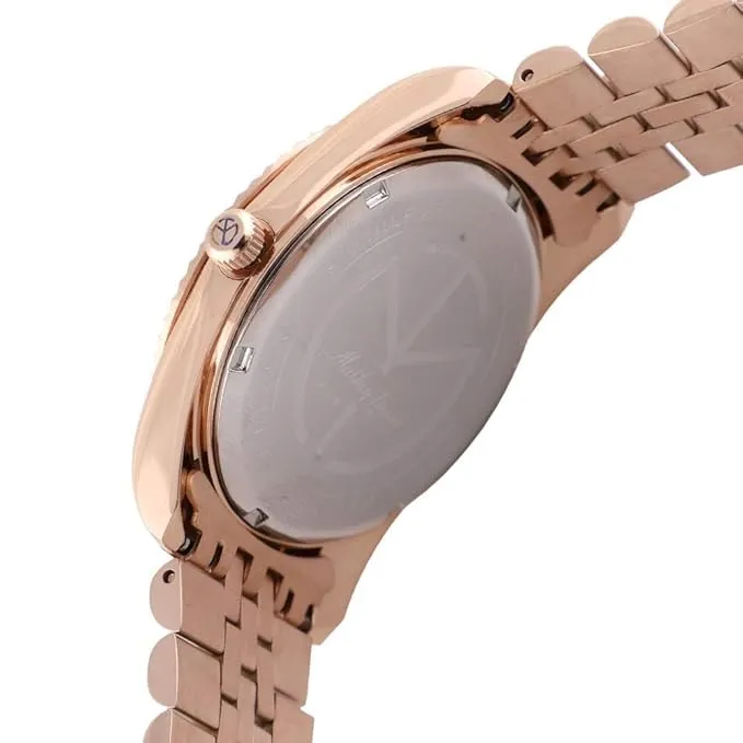 Mathey-Tissot Stainless Steel Silver Dial Analog Watches for Men-H810Pra, Rose Gold Band