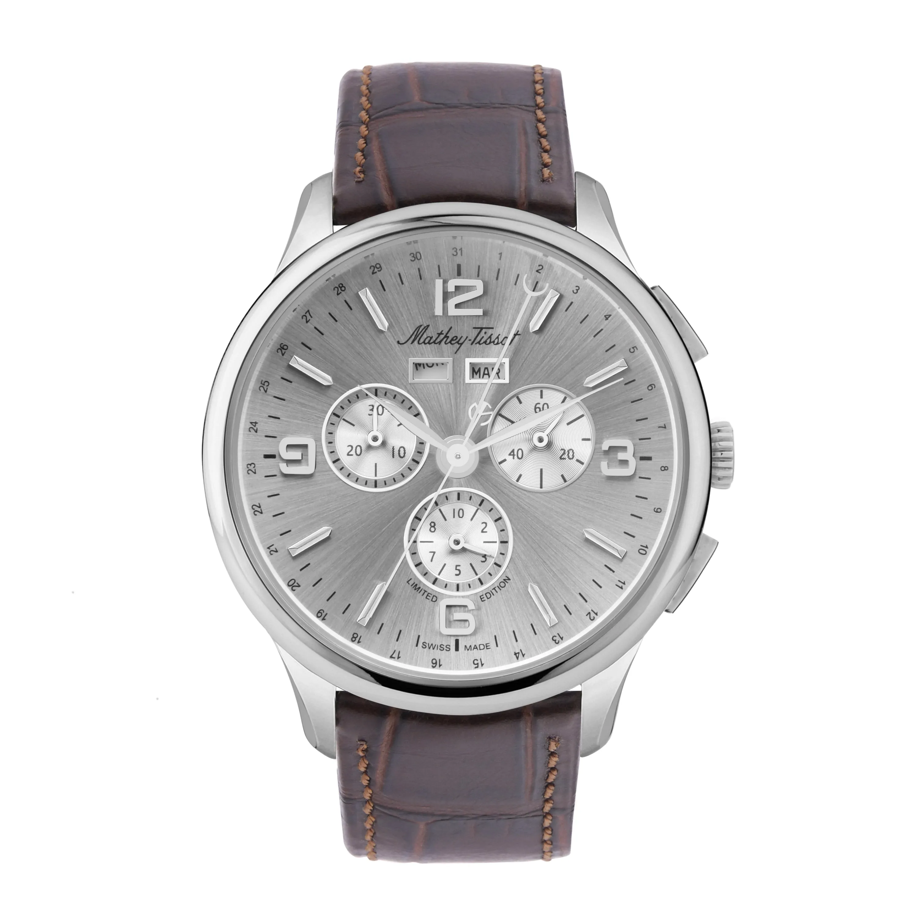 Mathey-Tissot Swiss Made Edmond 5040F Chronograph Silver-Tone Dial  Gents Watch -  H1886CHSA