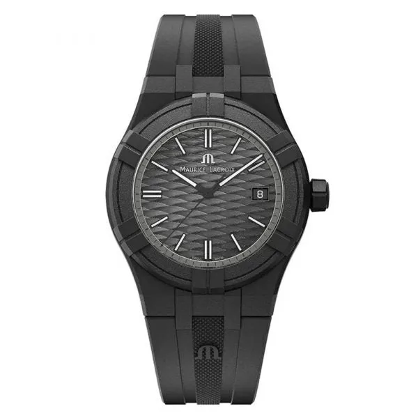 Maurice Lacroix Aikon #Tide Black Rubber Strap Black Dial Quartz Watch For Unisex - Al2008-00000-300-0
