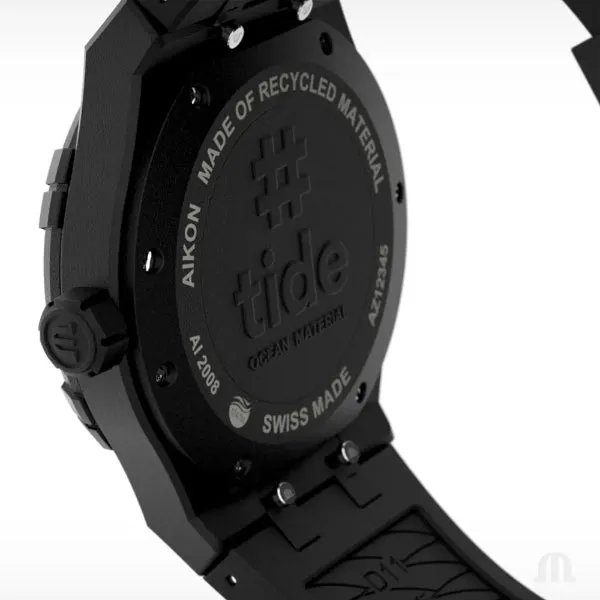Maurice Lacroix Aikon #Tide Black Rubber Strap Black Dial Quartz Watch For Unisex - Al2008-00000-300-0