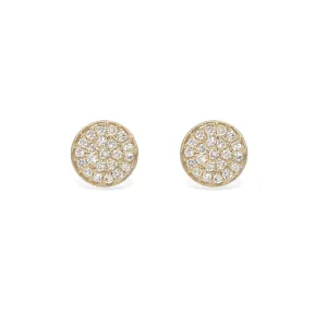 Medium Diamond Disc Stud Earrings