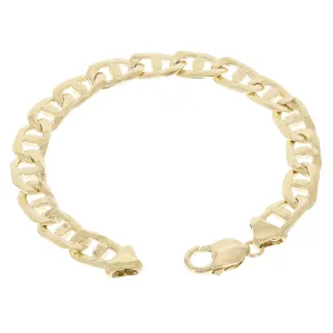 Men's 14k Yellow Gold Solid Mariner Bracelet Link Chain 7" - 9" 10mm