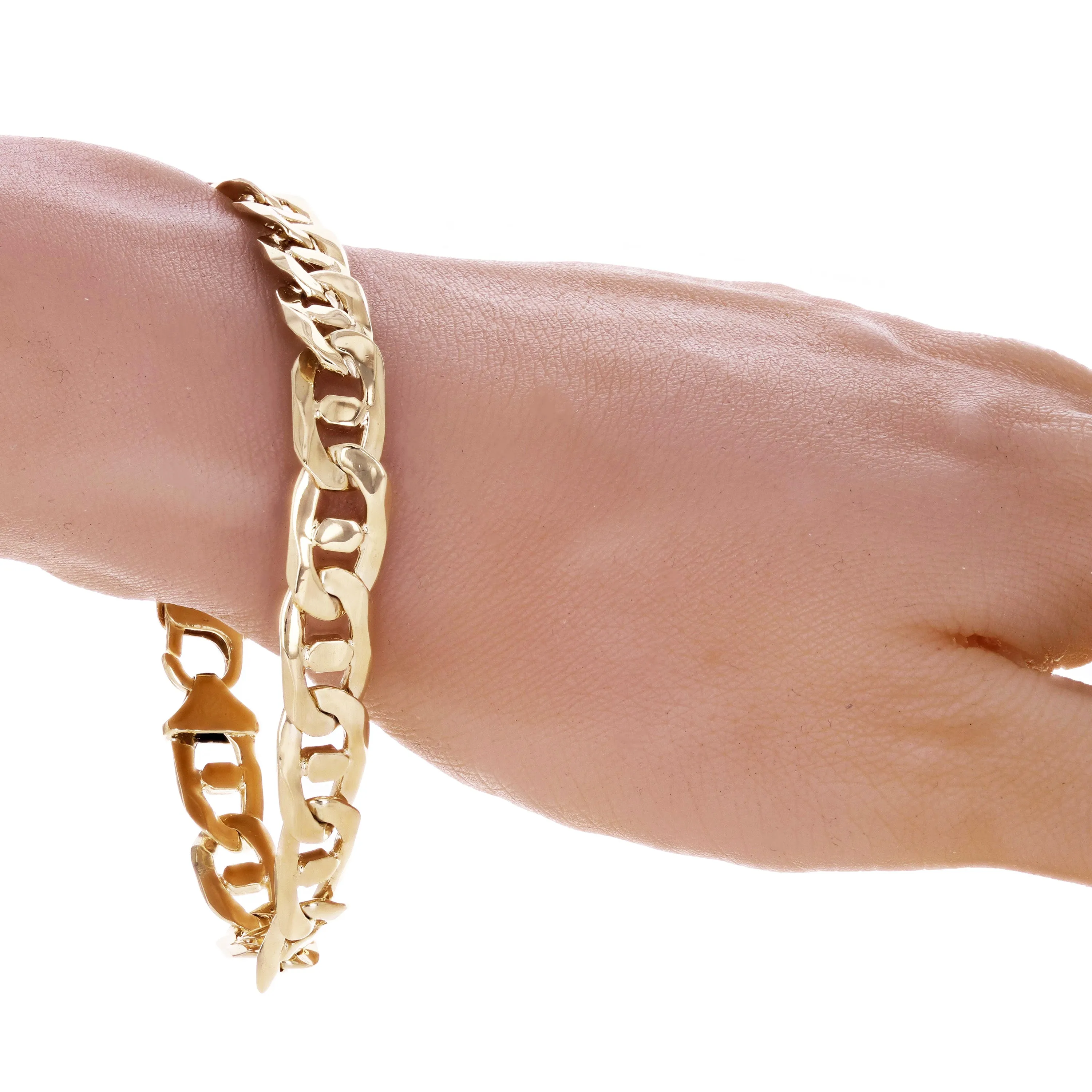 Men's 14k Yellow Gold Solid Mariner Bracelet Link Chain 7" - 9" 10mm