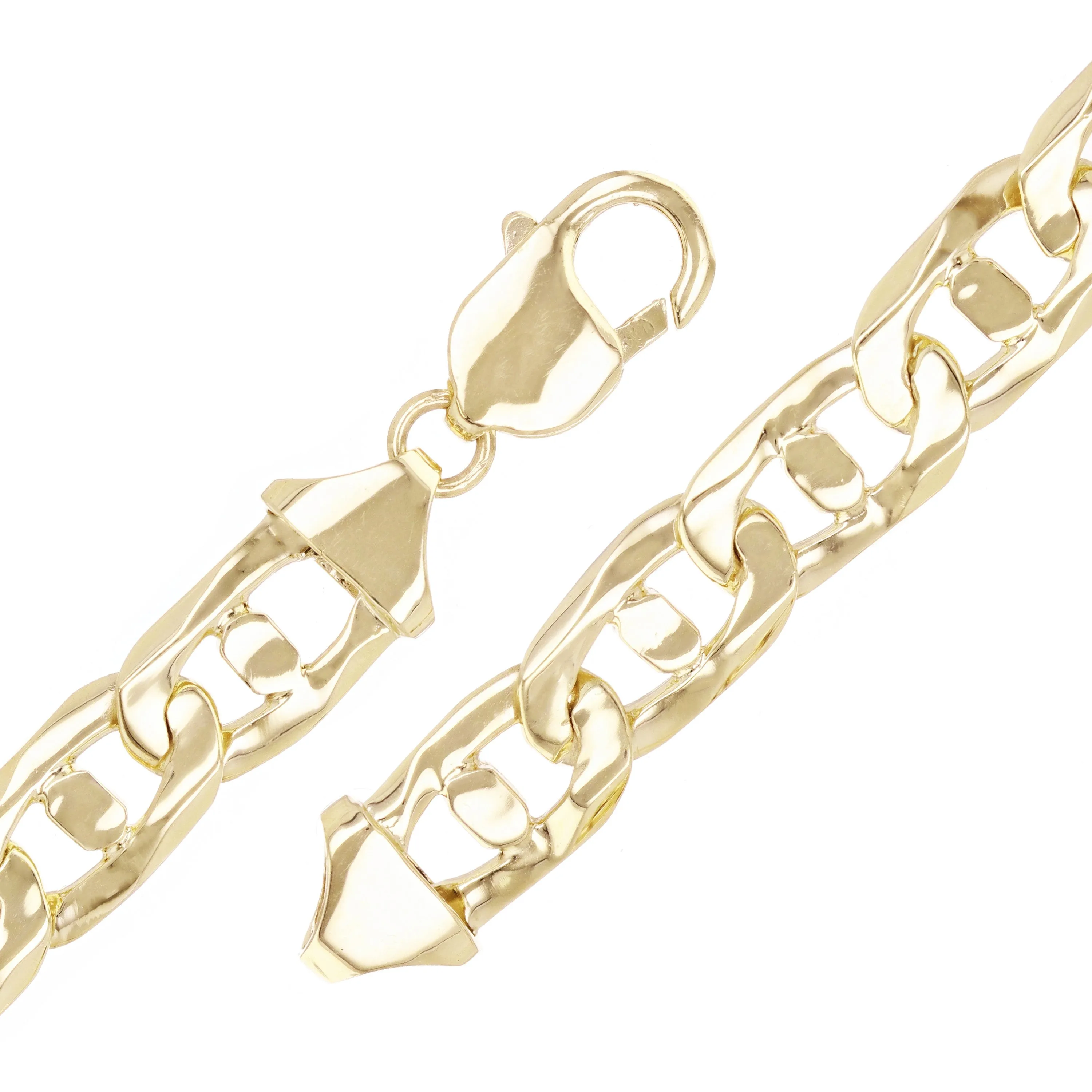 Men's 14k Yellow Gold Solid Mariner Bracelet Link Chain 7" - 9" 10mm