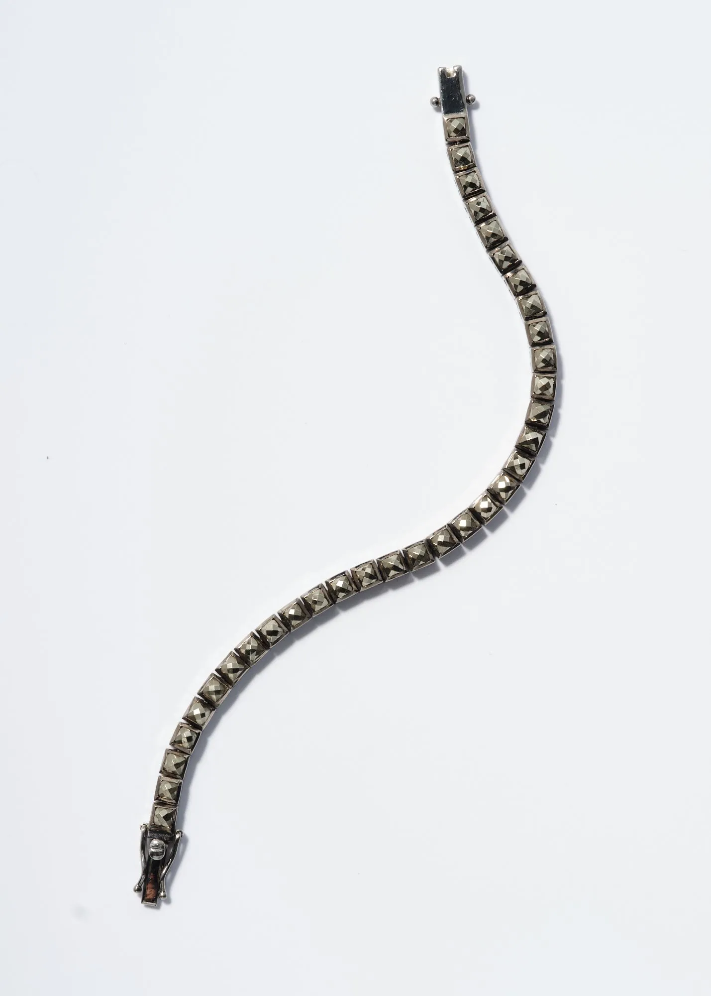 Men's Mini Tile Tennis Bracelet - Pyrite