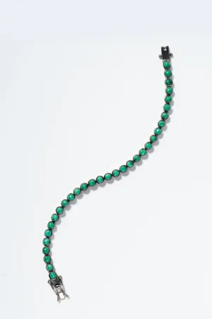 Men's Small Dot Tennis Bracelet - Malachite