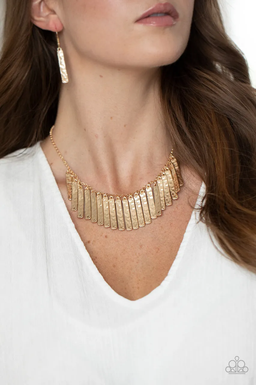 Metallic Muse Gold Paparazzi Necklace