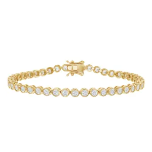 Milgrain Round Bezel Tennis Bracelet