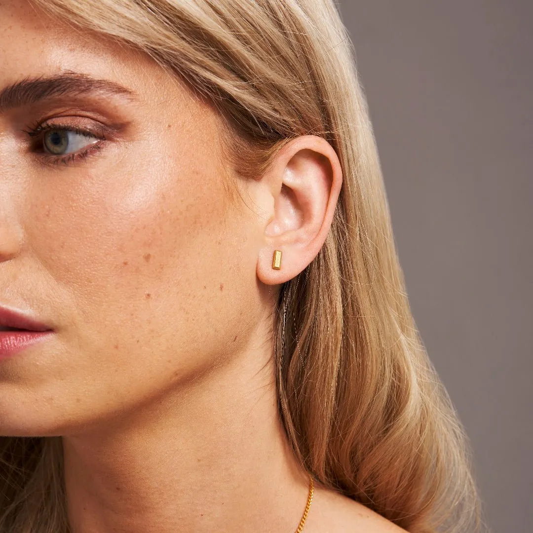 Mini Bullion Bar Stud Earrings