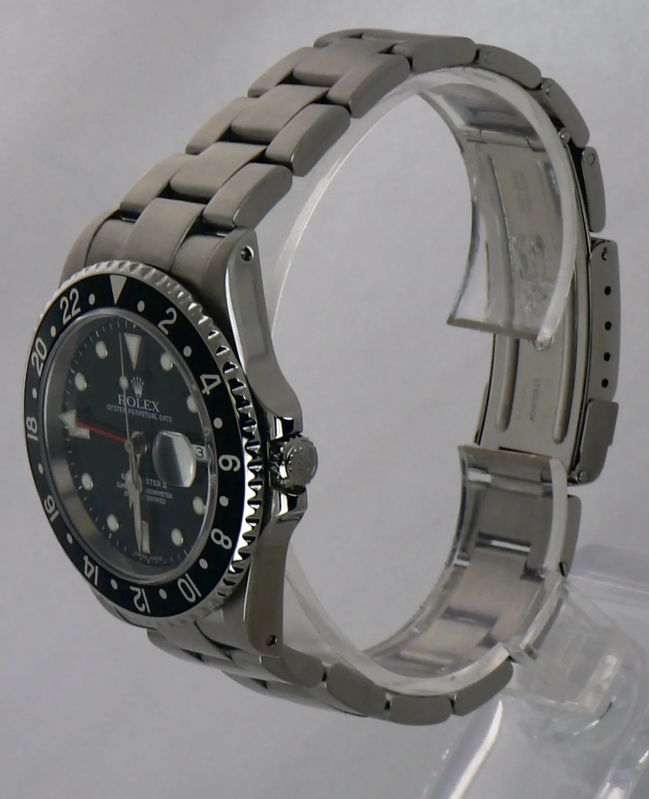MINT 2002 Rolex GMT-Master II Black 16710 Y Stainless Steel 40mm SEL Watch PAPER