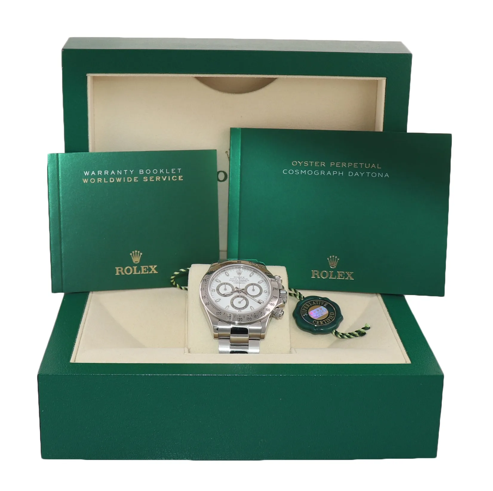 MINT 2011 Rolex Daytona 116520 White Steel New Style Fat Buckle 40mm Watch Box