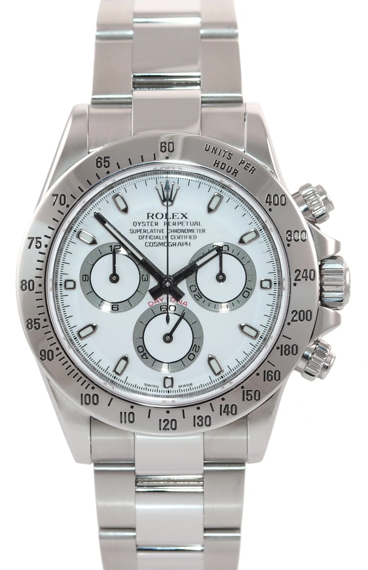 MINT 2011 Rolex Daytona 116520 White Steel New Style Fat Buckle 40mm Watch Box