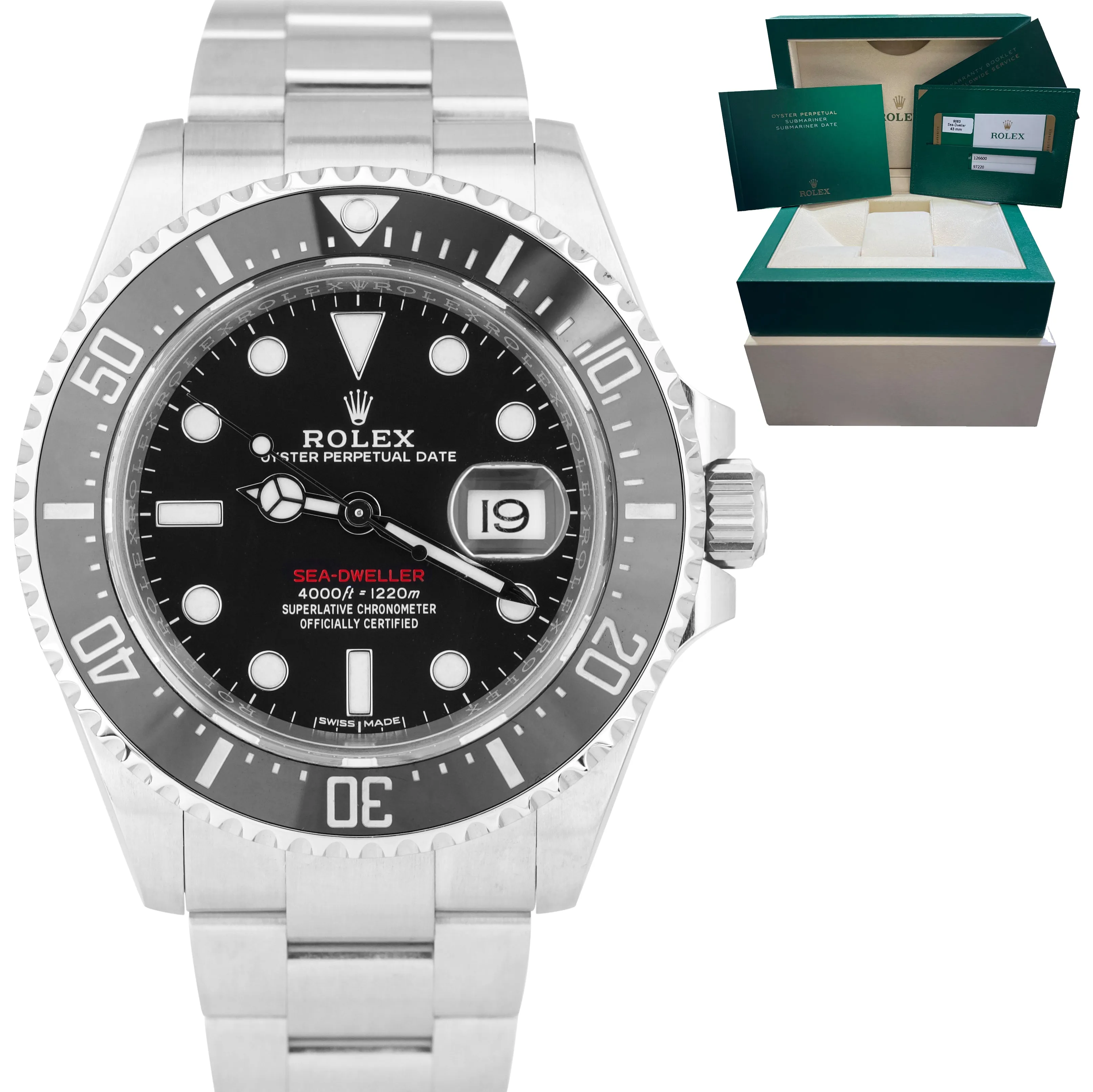 MINT 2018 Rolex Red Sea-Dweller 43mm Mark I 50th-Anniversary 126600 Watch B P