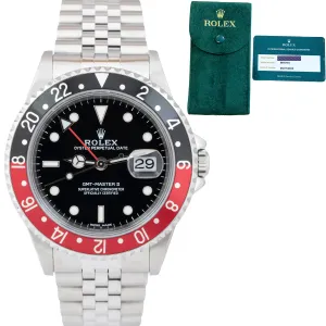 MINT 2022 SERVICE Rolex GMT-Master II COKE JUBILEE NO HOLES 16710 40mm Watch