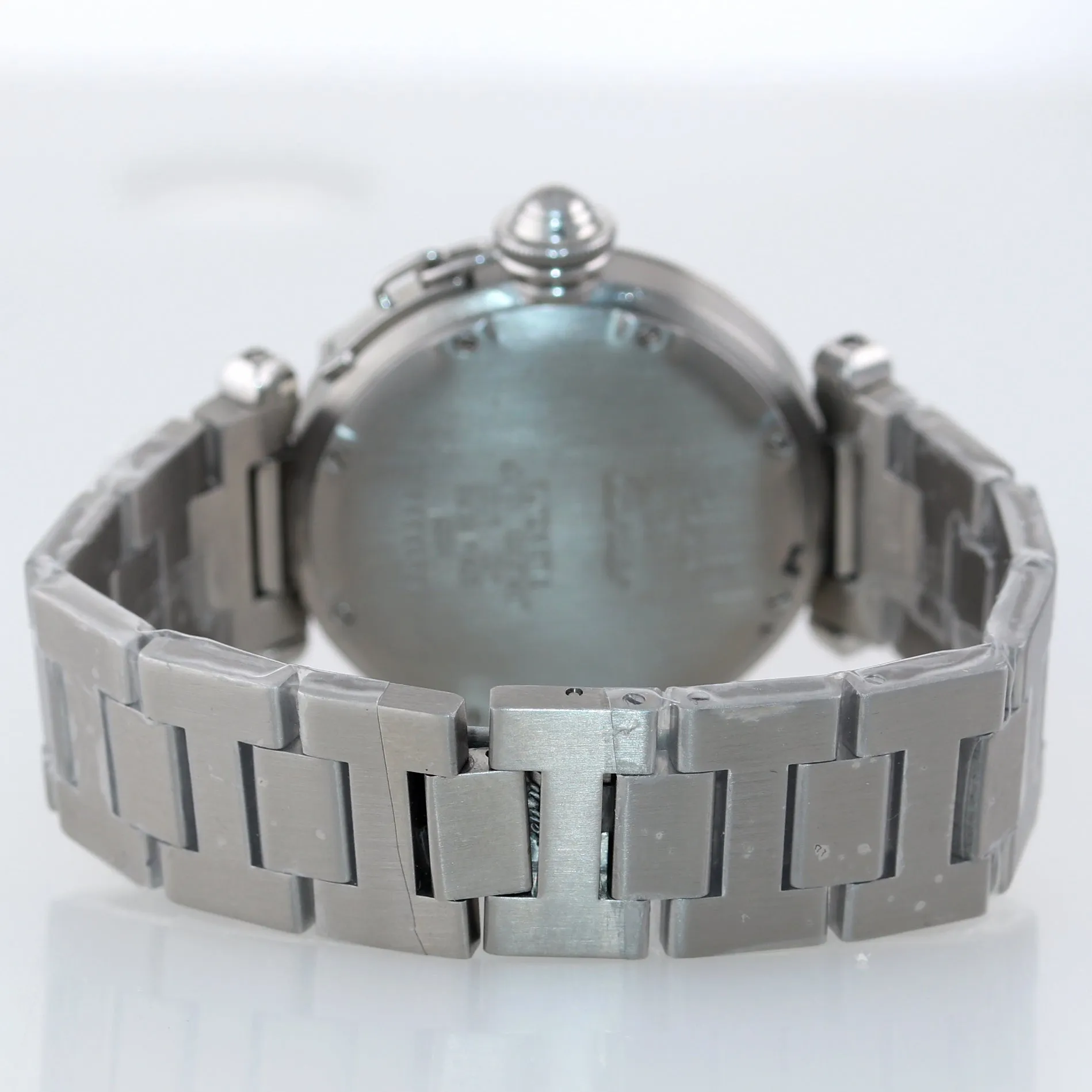MINT Cartier Pasha Stainless Steel Black Arabic Date 36mm Automatic Watch 2324