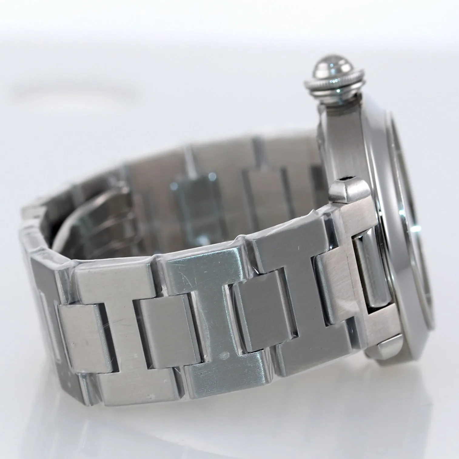 MINT Cartier Pasha Stainless Steel Black Arabic Date 36mm Automatic Watch 2324