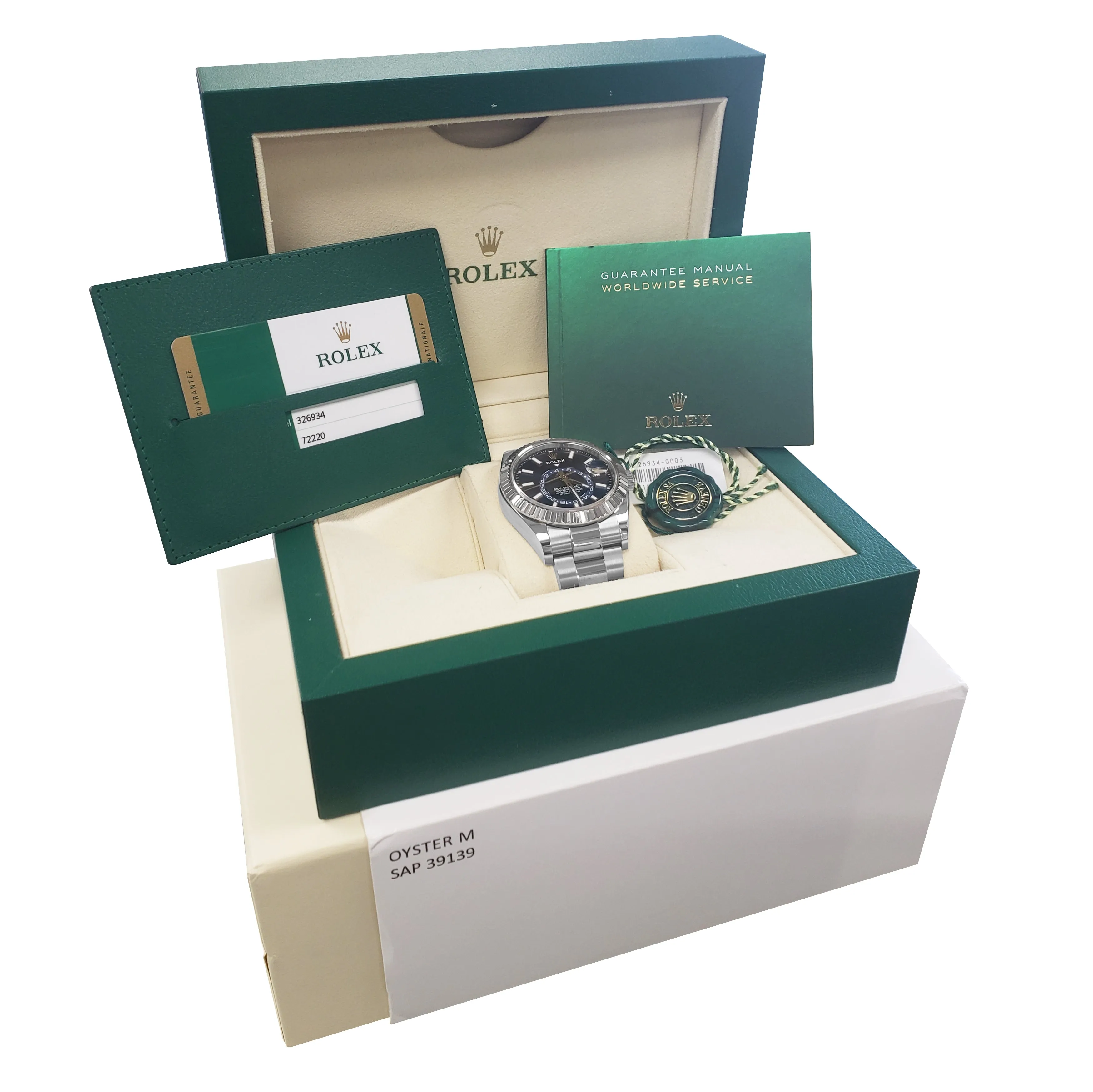 MINT LNIB Rolex Sky-Dweller Stainless White Gold BLUE DIAL 42mm Watch 326934