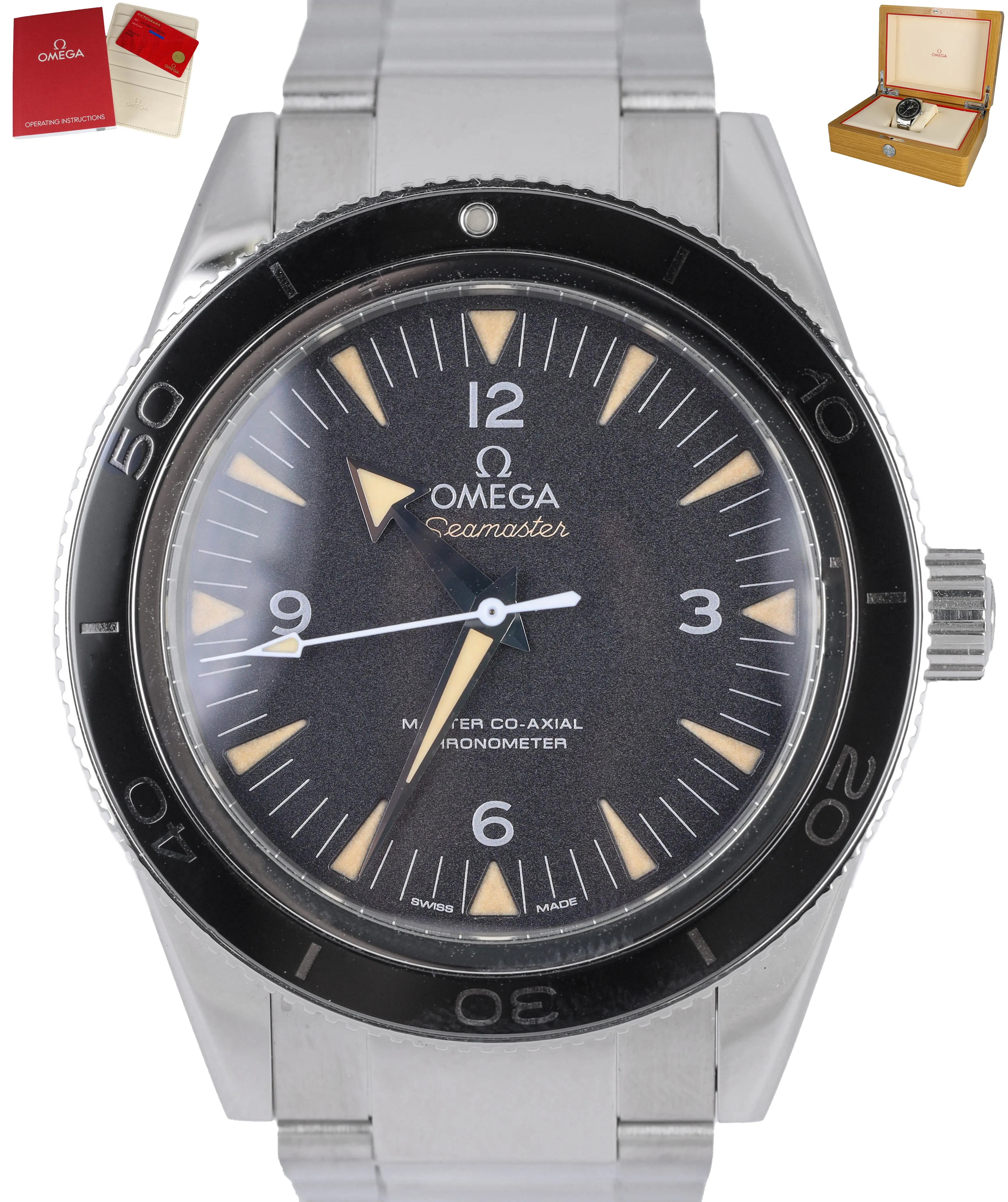 MINT Omega Seamaster 300 Co-Axial 41mm Stainless Ceramic 233.30.41.21.01.001