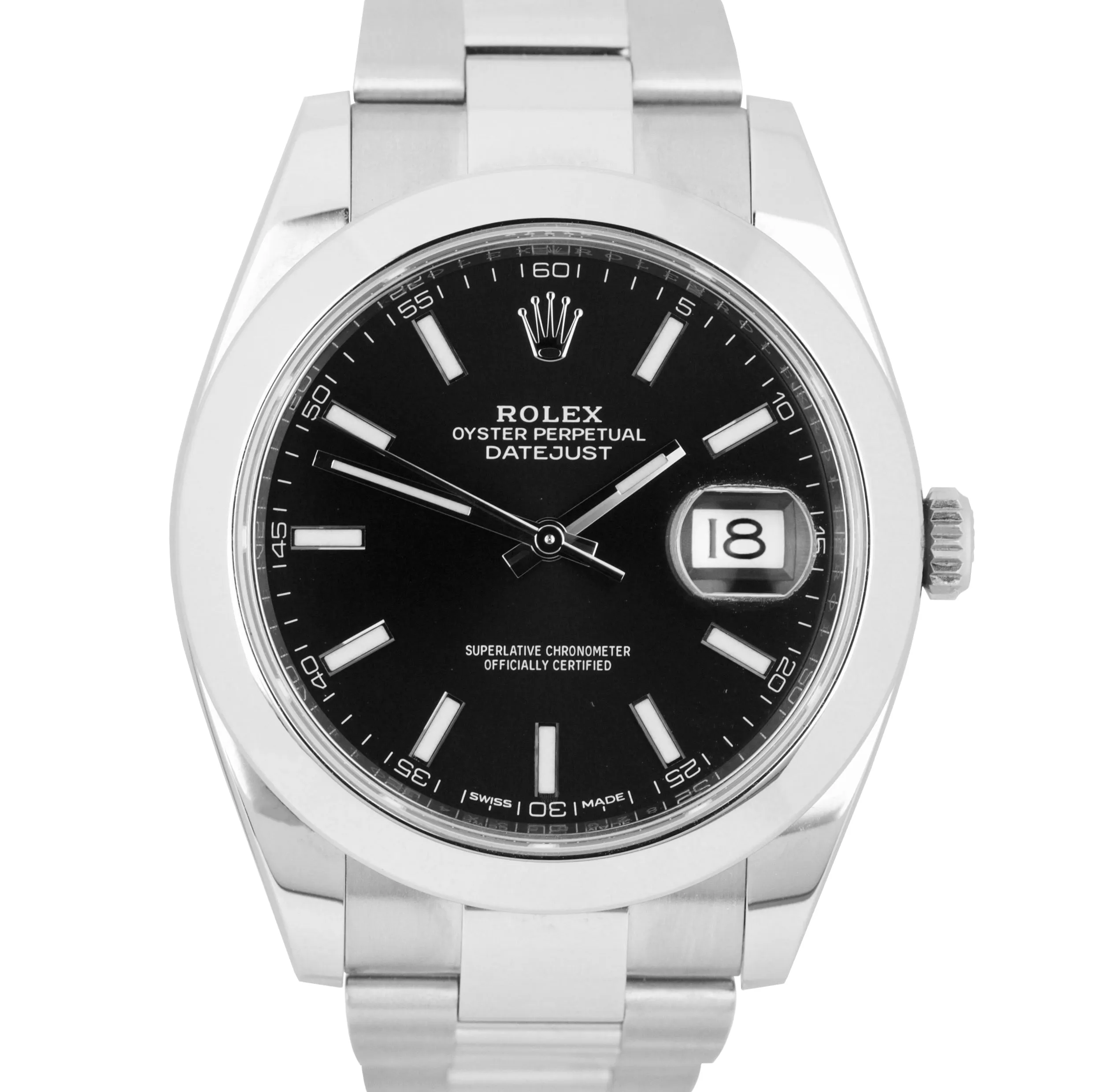 MINT Rolex DateJust II 41mm 116300 Black Smooth Bezel Stainless Steel Watch