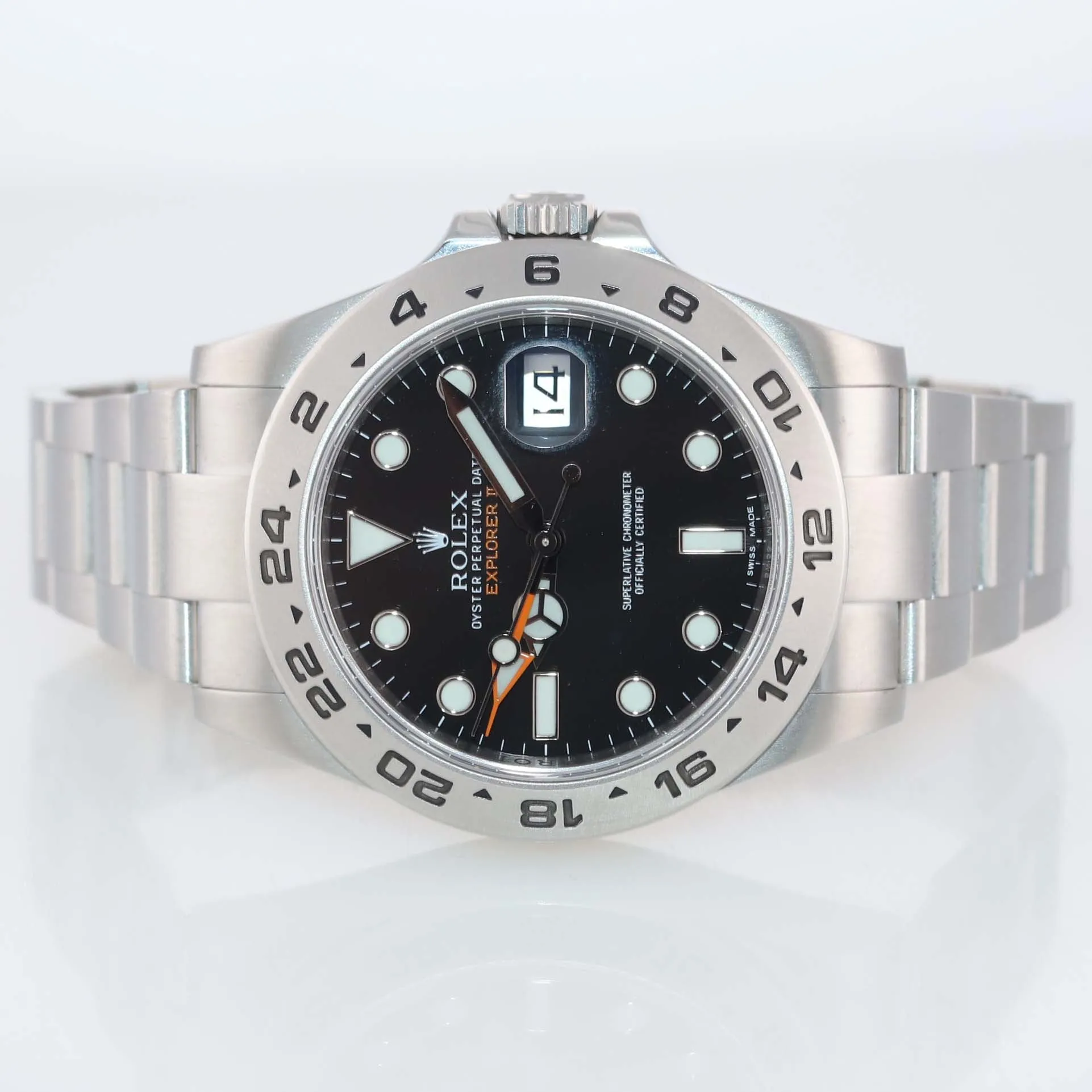 MINT Rolex Explorer II 42mm 216570 Black Dial Stainless Steel GMT Watch Box