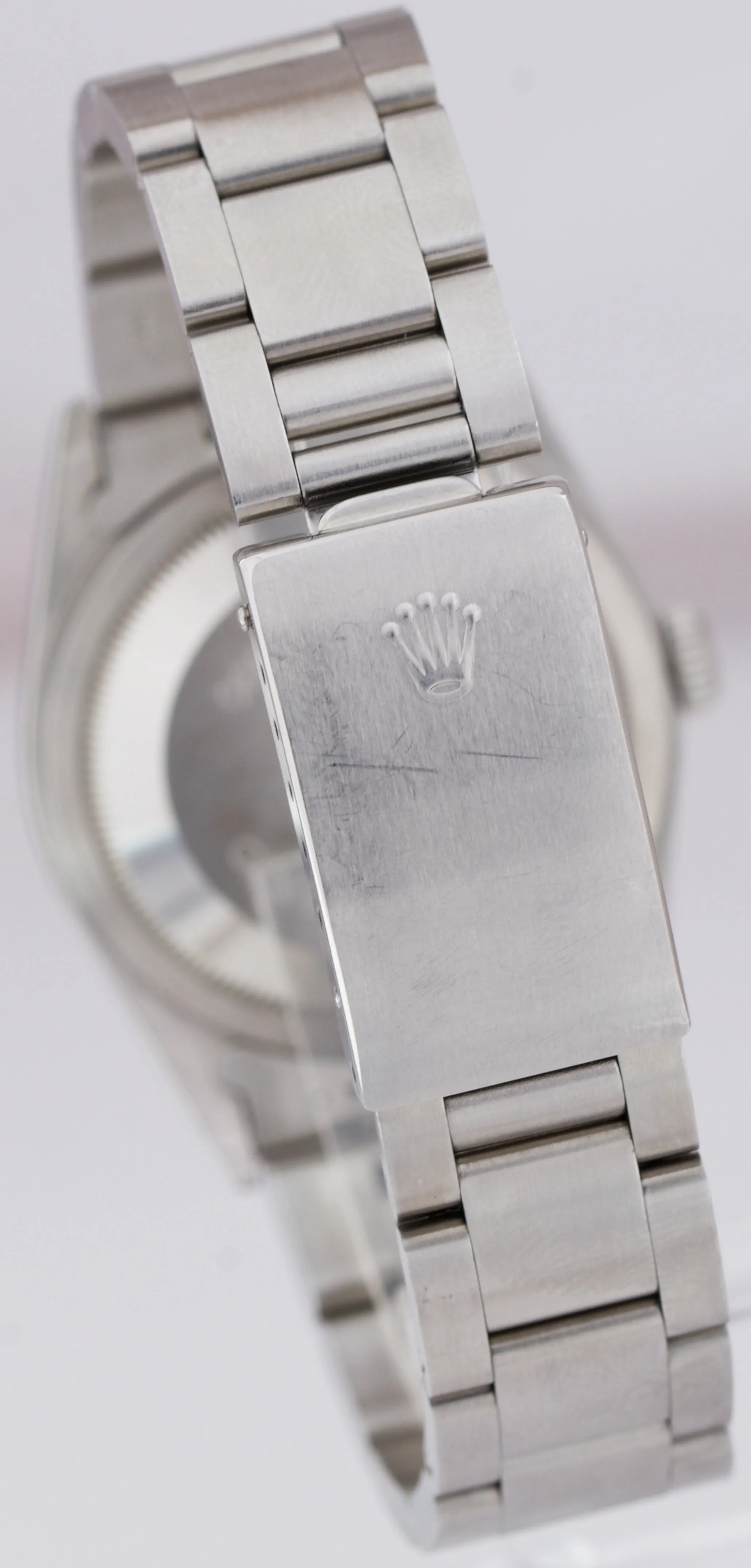 MINT UNPOLISHED Rolex DateJust 36mm Silver Stainless Engine Turned Watch 16220