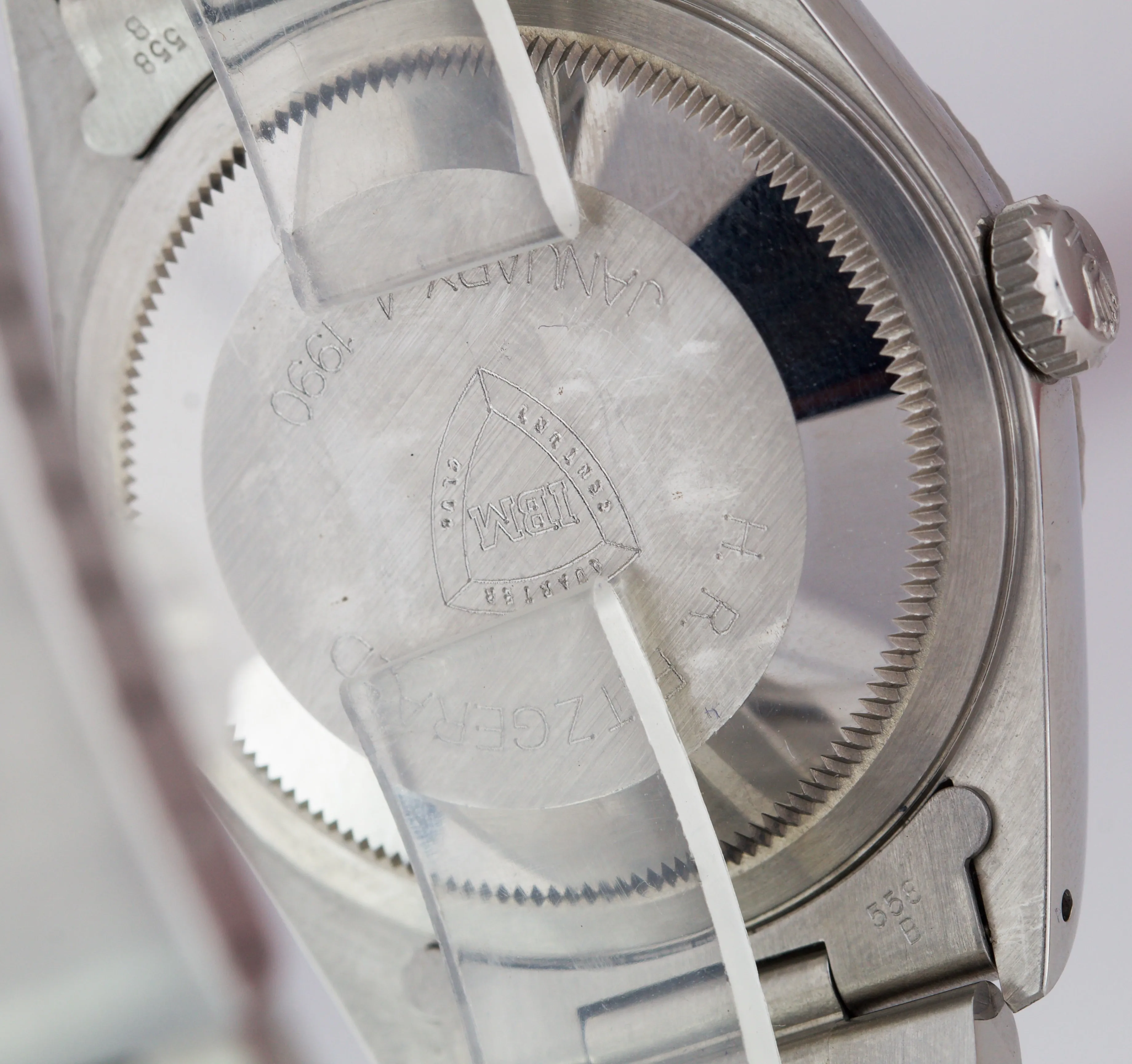 MINT UNPOLISHED Rolex DateJust 36mm Silver Stainless Engine Turned Watch 16220