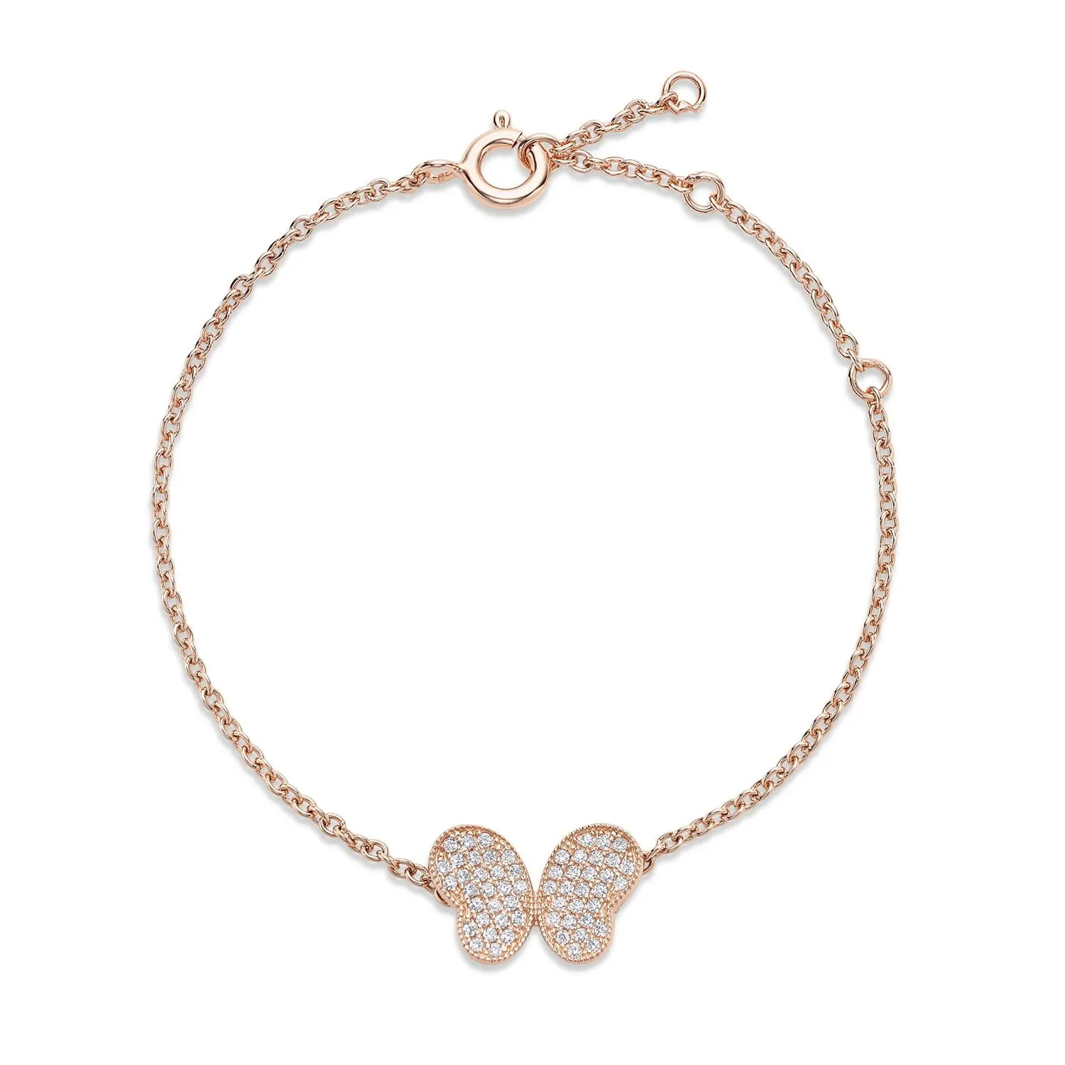 Miss Mimi Sterling Silver/18K Yellow or Rose Gold  CZ Butterfly Bracelet
