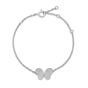 Miss Mimi Sterling Silver/18K Yellow or Rose Gold  CZ Butterfly Bracelet