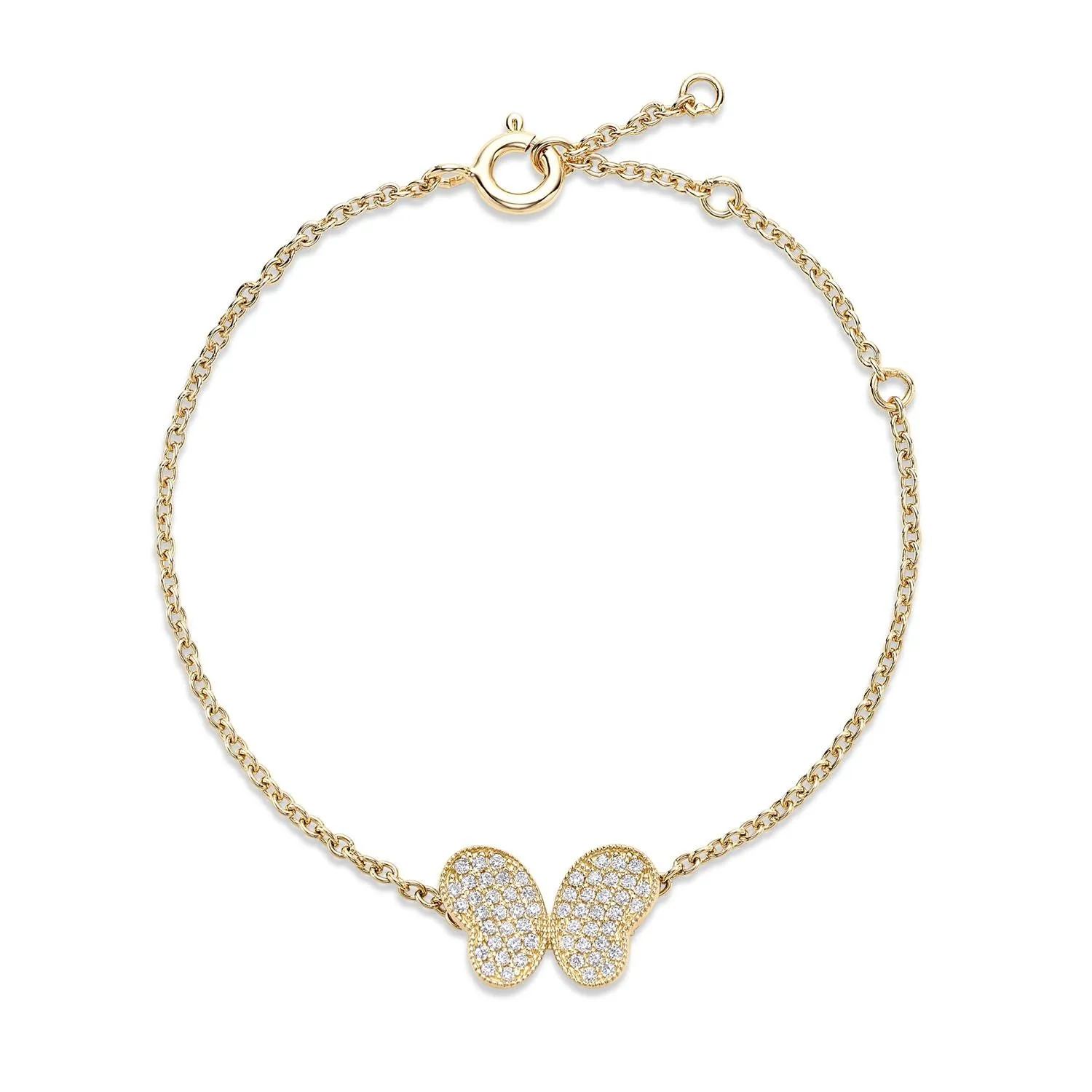 Miss Mimi Sterling Silver/18K Yellow or Rose Gold  CZ Butterfly Bracelet