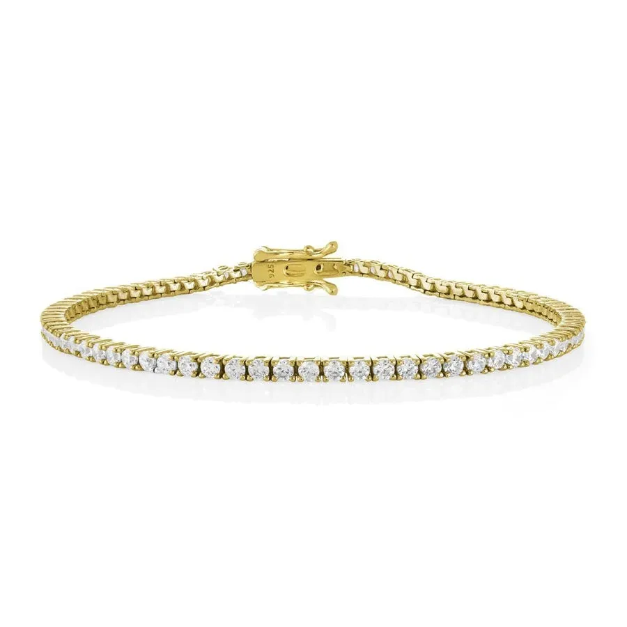 Miss Mimi Sterling Silver/18K (Yellow or Rose) Gold Vermeil CZ Tennis Bracelet
