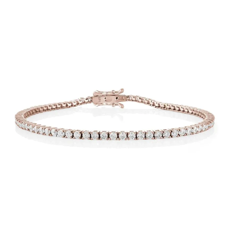 Miss Mimi Sterling Silver/18K (Yellow or Rose) Gold Vermeil CZ Tennis Bracelet