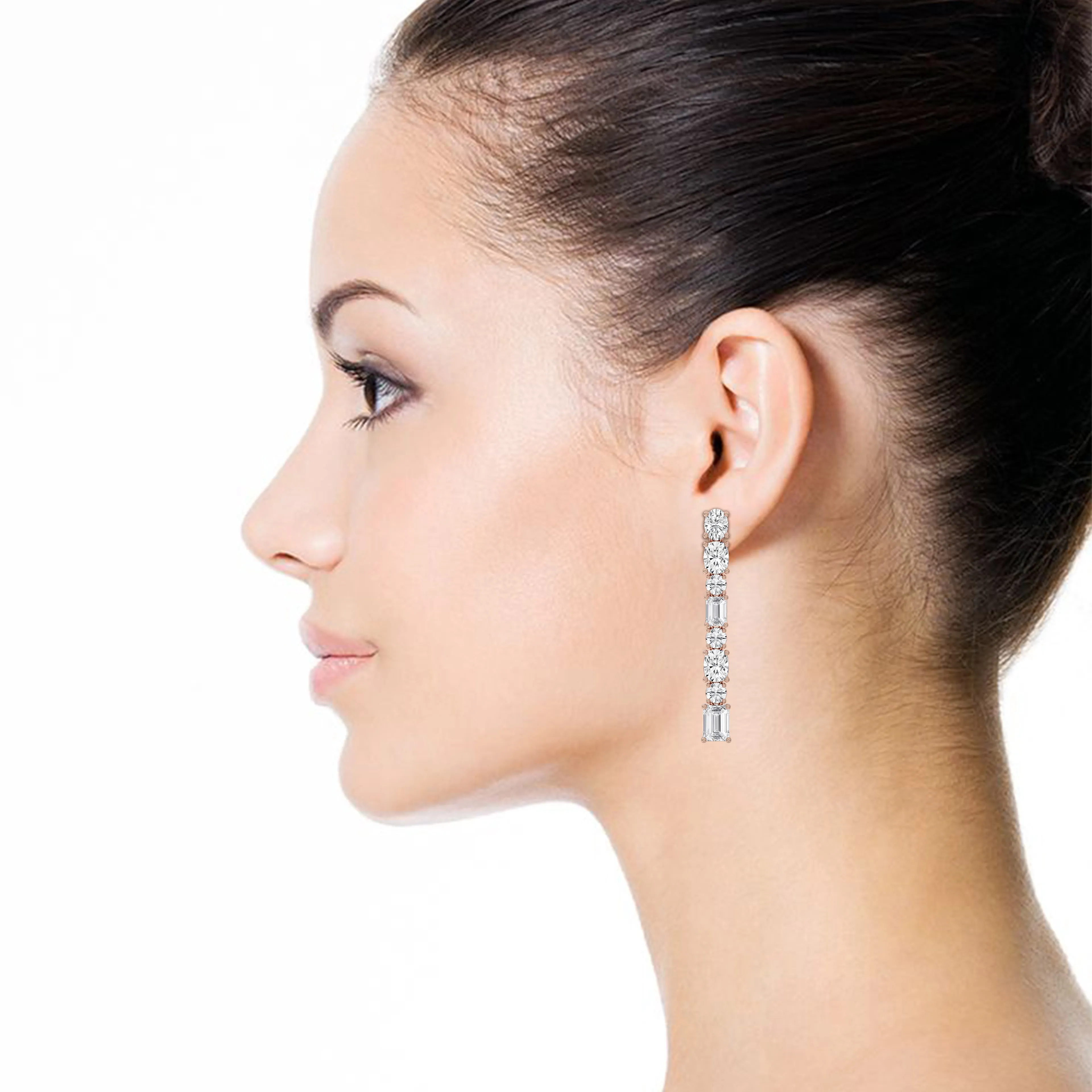 Mixed Shape Linear Drop Earrings