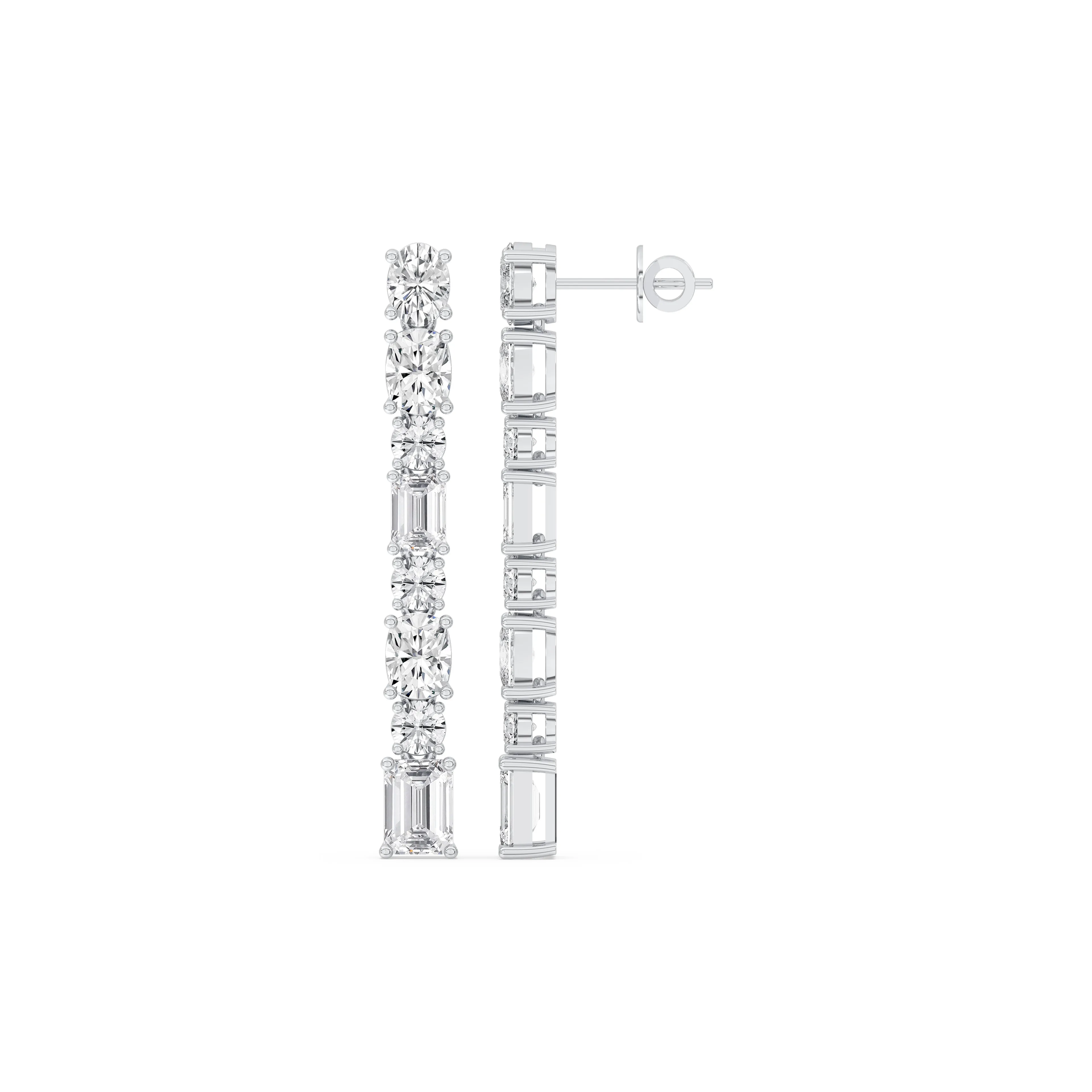 Mixed Shape Linear Drop Earrings