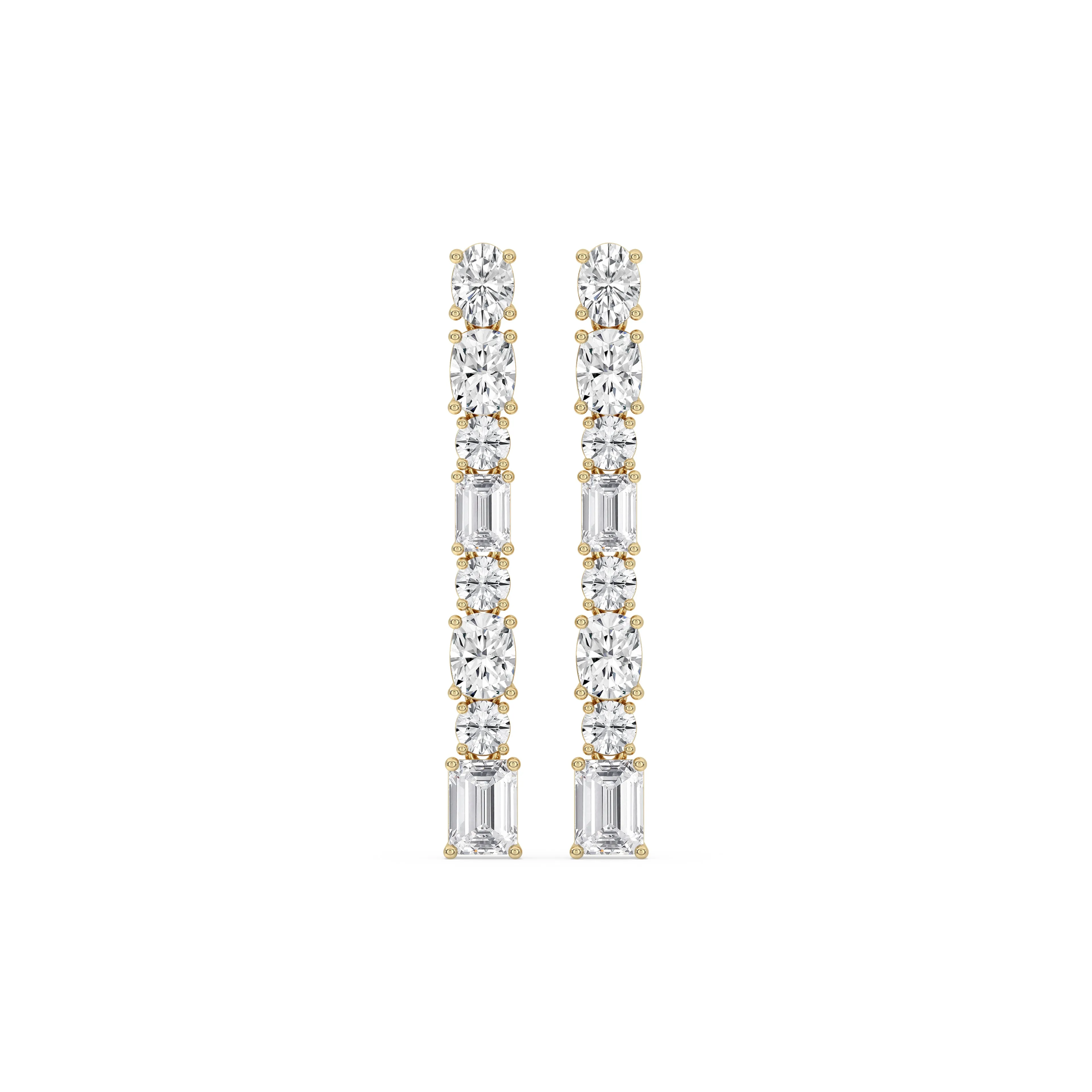Mixed Shape Linear Drop Earrings
