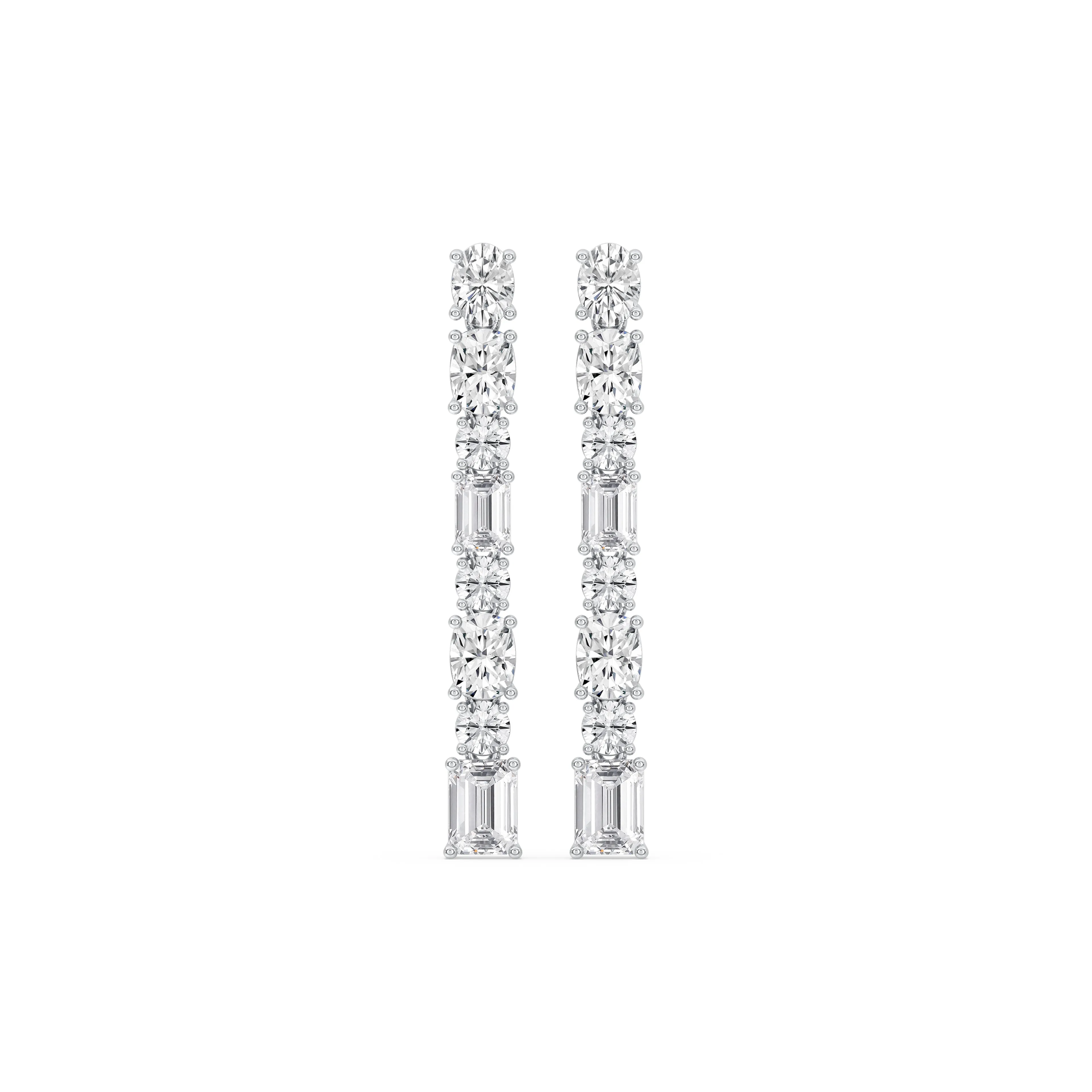 Mixed Shape Linear Drop Earrings