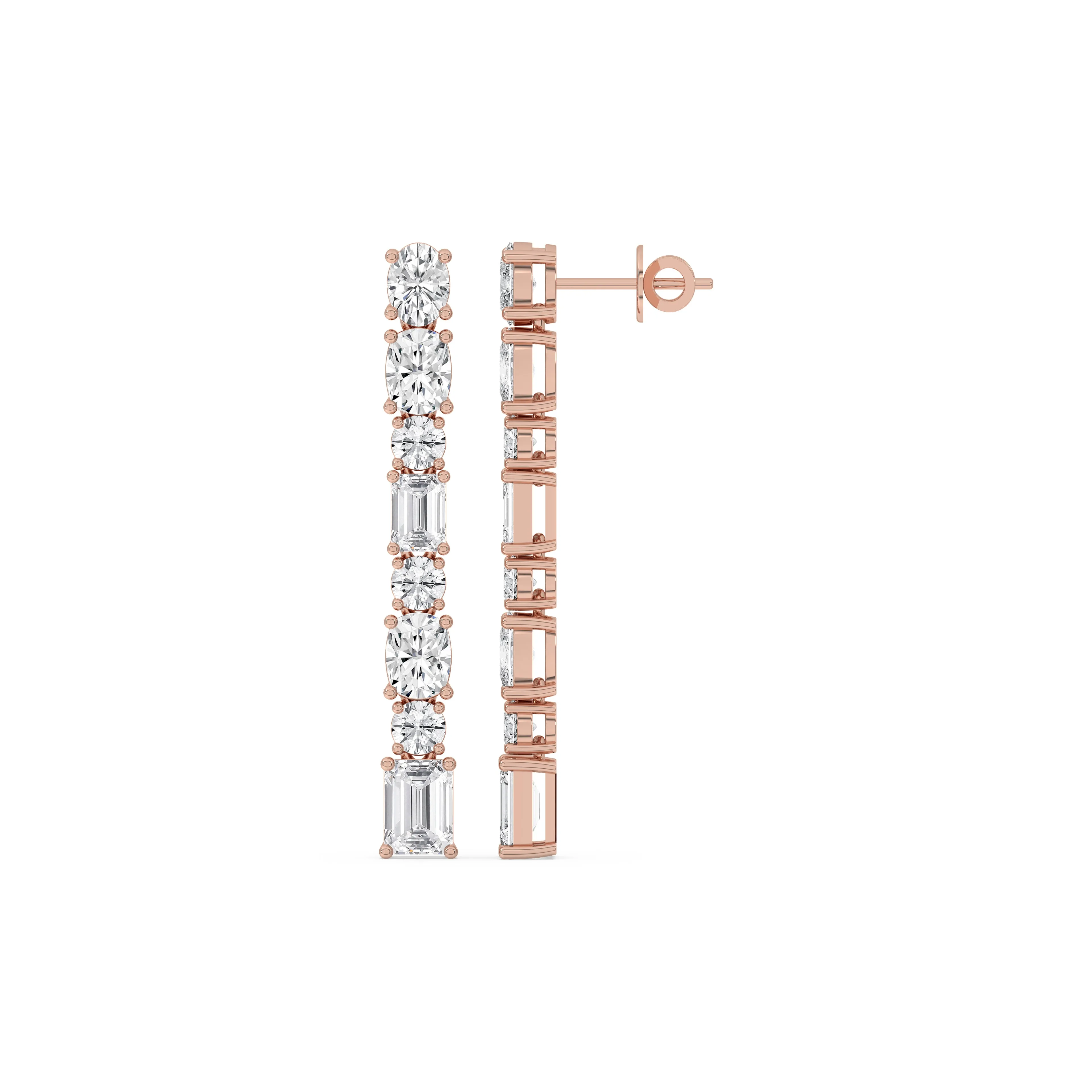 Mixed Shape Linear Drop Earrings