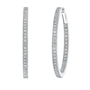 Modern Style Inside-Out Diamond Hoop Earrings