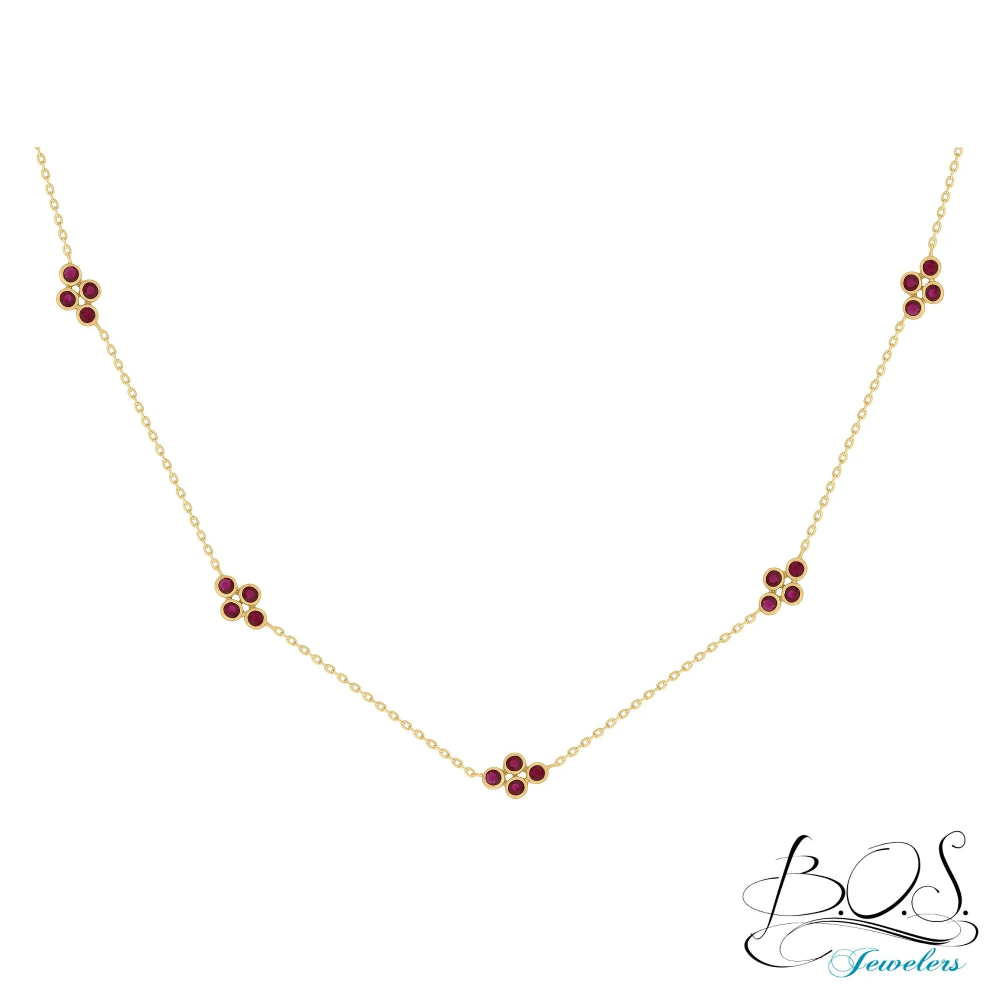 Multi Bezel Color Stone Necklace